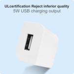 5V 1A USB Wall Charger For Cell Phone IP20 Protection Grade RoHS