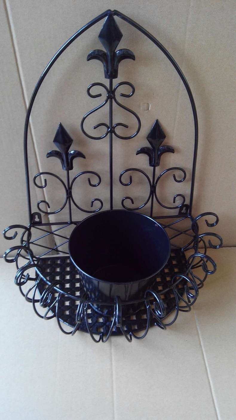 Green Flower Stand Hanging Wall Indoor Balcony Hanging Semi-Circular Flower Stand