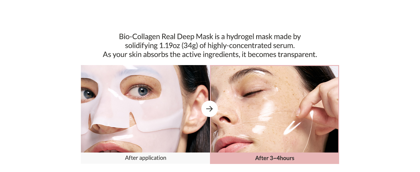BIODANCE Bio-Collagen Real Deep Mask, Hydrating Overnight Hydrogel Mask, Pore Minimizing, Elasticity Improvement, 34g x4ea