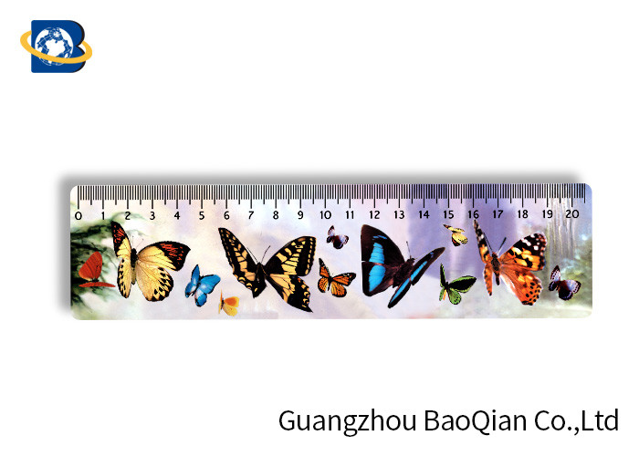 Kids Stationery Gifts 3D Custom Plastic Rulers , Lenticular Image Printing Beautiful Figure