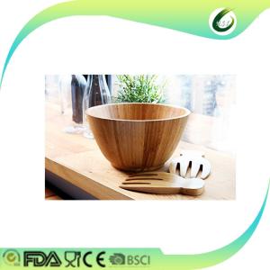 China wholesale bamboo wooden salad bowls with server wholesale