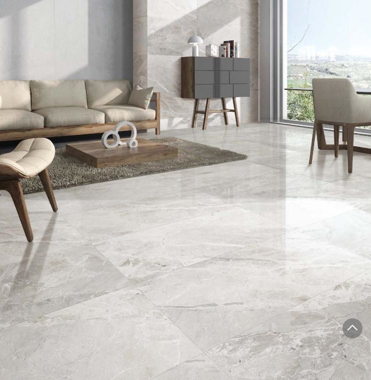 Modern Marble Look Porcelain Tile Tiles 600x1200mm Size Light Grey