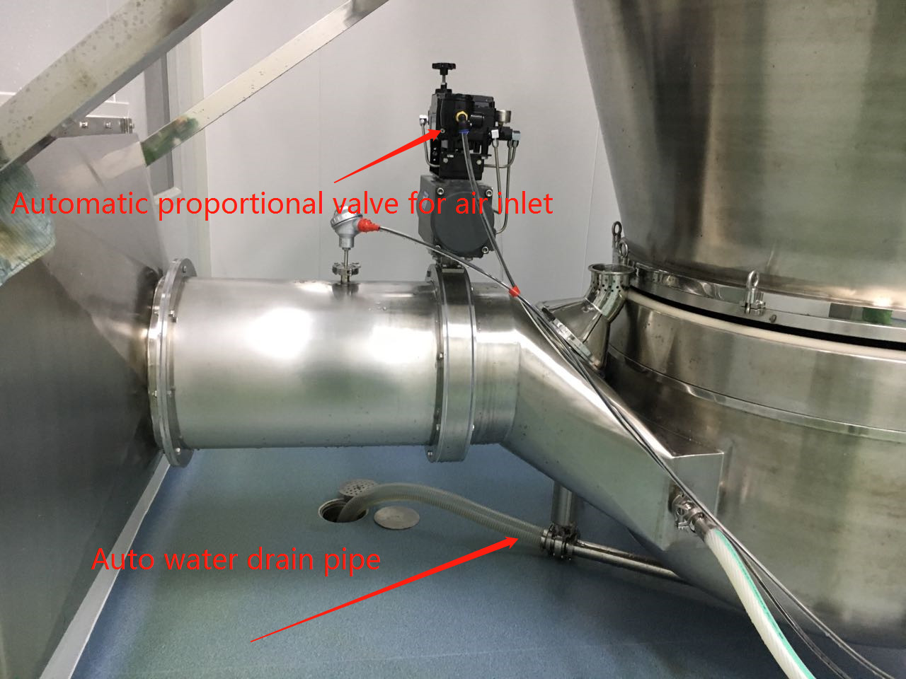 Fluid Bed Dryer 160-240Kg/Batch 0.4-0.6Mpa PLC Control Touch Screen FL-200