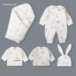 100 Cotton Romper Full Month New Born Baby Clothing Gift Set Organic Newborn Boy