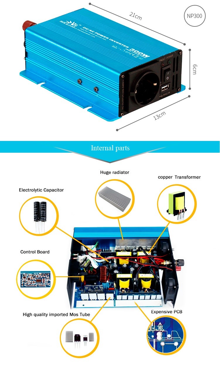 Micro LED Digital Pure Sine Power Inverter , Blue DC AC Pure Sine Wave Inverter