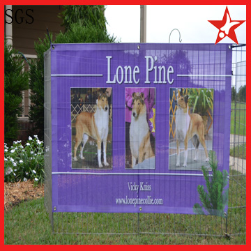 outdoor mesh fence banners with hem edge and grommets