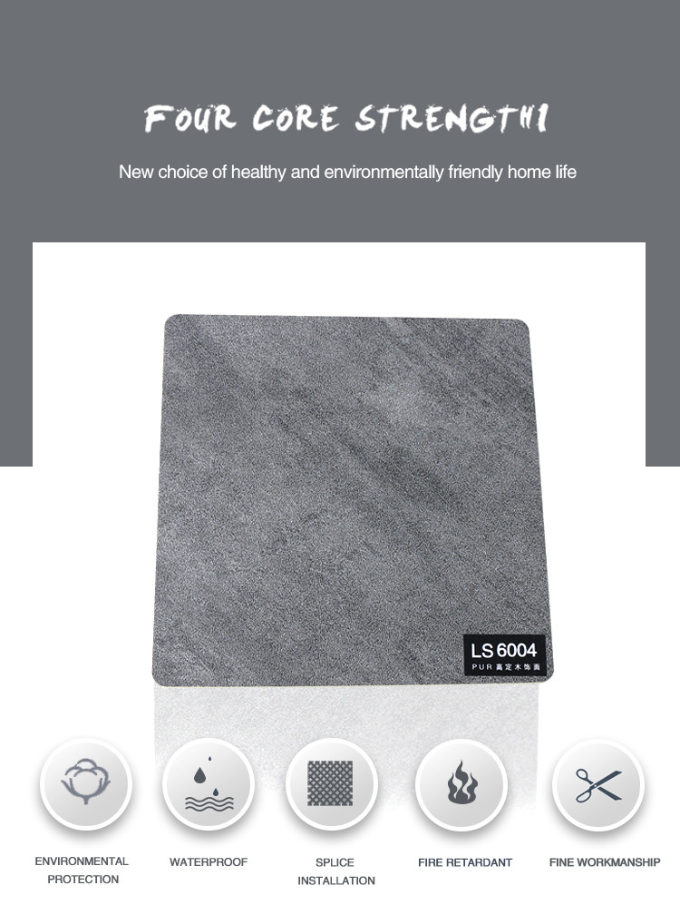 PET Environmentally Friendly Bamboo Charcoal PVC Marble Wall Panel Sheet