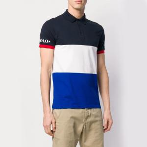 China Personalized Mens Polo Style Shirts Round Neck , Stripped Polo Shirt Custom Logo wholesale