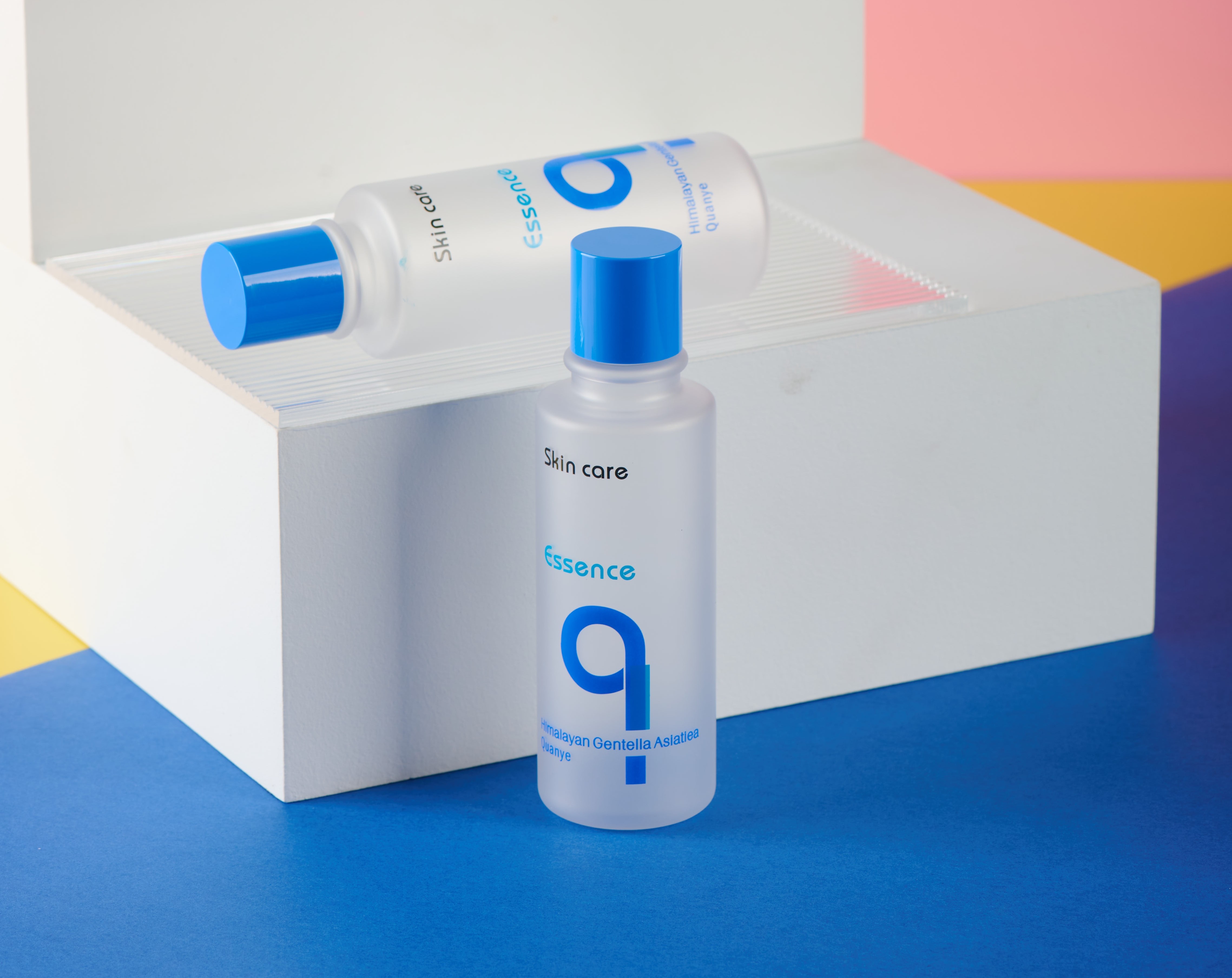 80ml HDPE Frosted Plastic Bottle Toner Cleansing Water With Blue Cap