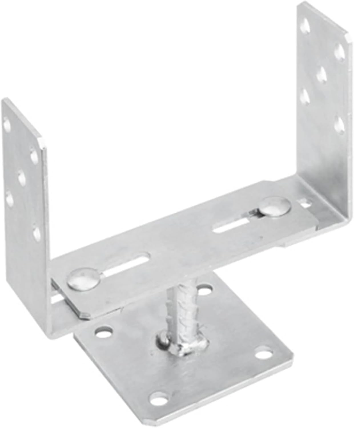 Adjustable Metal Brackets 0-200mm for Fence Post Repair to Concrete, Decking Support