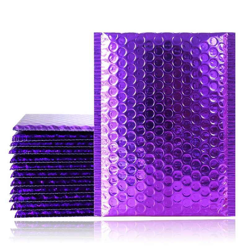 Custom biodegradable 4x7 courier bag large holographic metallic padded bubble envelopes mailer bag for jewelry package
