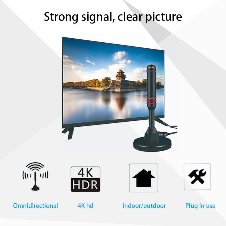 High Gain Car DVB Receiver HD Power TV 1080P VHF UHF Satellite Magnetic Portable Indoor TV Antenna