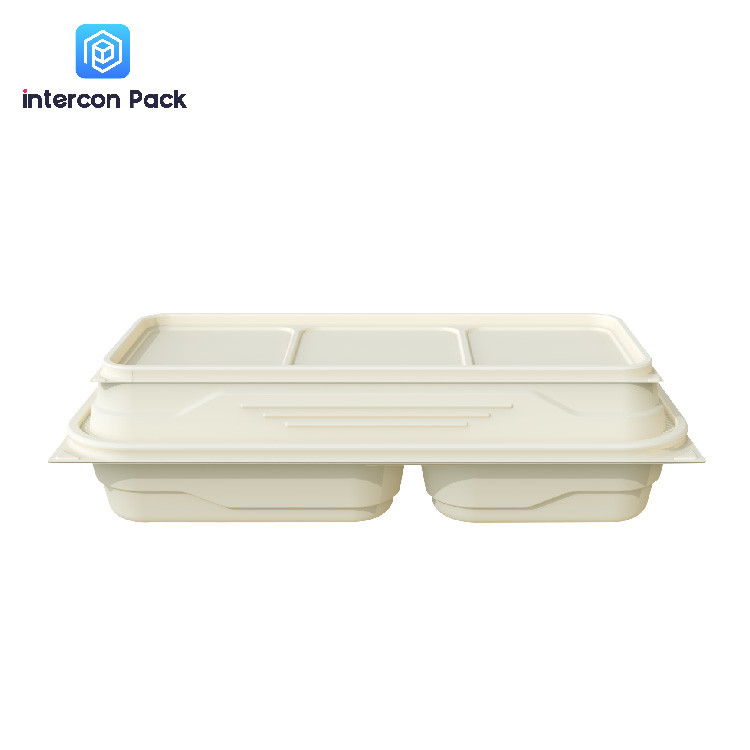 ISO9001 Disposable Paper Food Packaging With Bagasse Straw Bamboo Material
