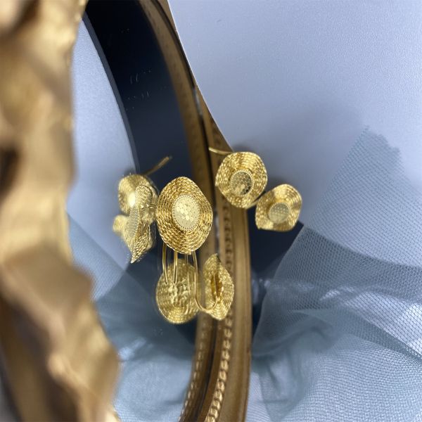 Minimalist 18K Gold Plumeria Flower Earrings