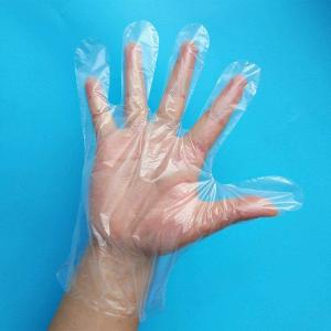 China Disposable Clear Polythene PE Gloves / Plastic Food Safe Cleaning Glove For Cooking wholesale