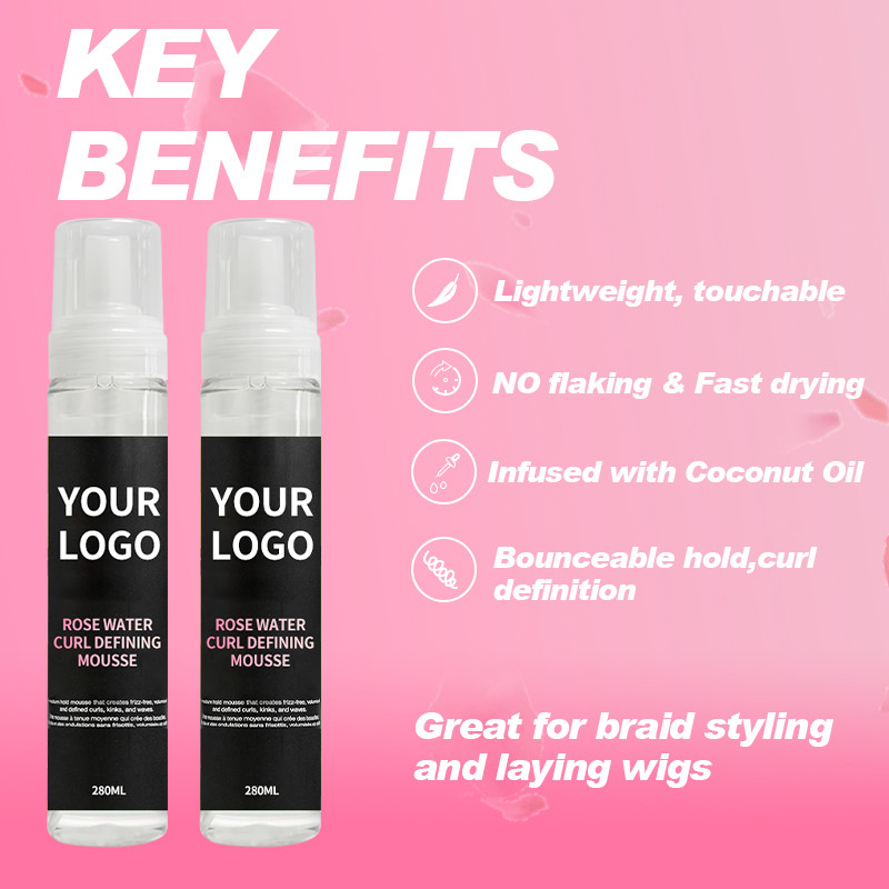Your logo Moisturizing Fluffy Hair Gel Mousse Elastin Long Lasting Styling Foam Mousse