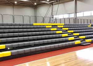 China Yellow Gray Bench 7 Rows 250mm Retractable Theater Seating wholesale