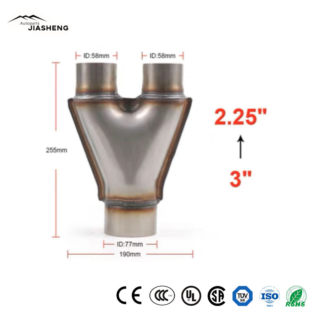 Y-Shaped Three-Way Exhaust Pipe High Quality Stainless Steel Auto Catalytic Converter