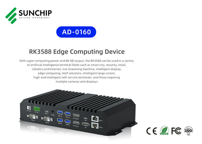 RK3588 Octa Core Embedded Industrial Edge Computing AI NPU 6.0tops Android Media Player