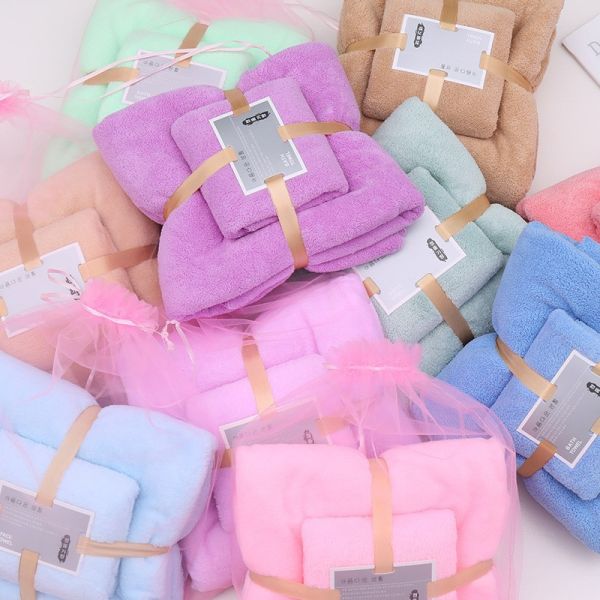 Top-Rated Customized Color Thickened Coral Fleece Towel Bath Set Perfect for All Ages