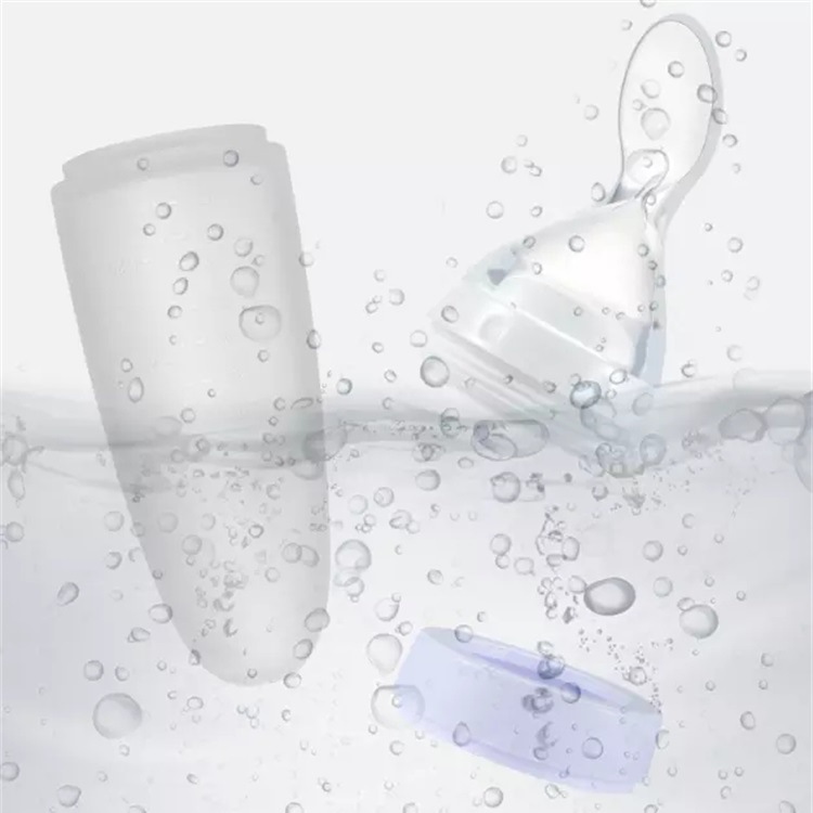Phthalate BPA Latex Free Silicone Baby Teether Spoon Feeding Bottle Medium Flow