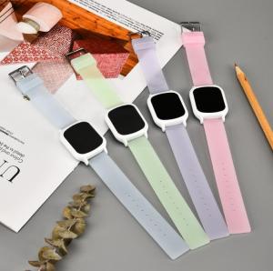China Promotional Gift Square Silicone Watch Colorful Rubber Wristband For Unisex wholesale