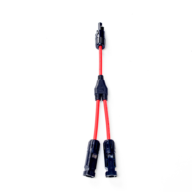 XLPE Insulation Solar Cable 1500v DC PV004 Power Connector Y Divider Black and Red Pair