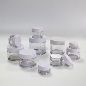 China Food Grade Plastic Cosmetic Jars , 2Oz 4Oz PETG Cream Jar With Plastic Screw wholesale