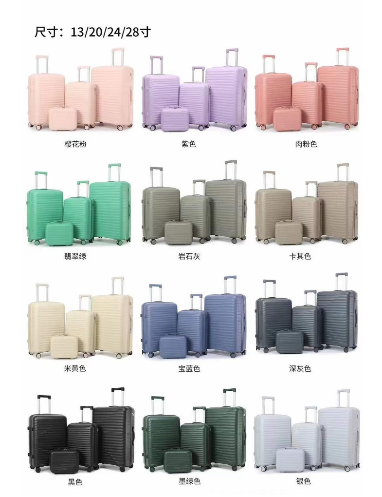 Unique Travel Pp 3 4 Roues 4pcs Suitcase Luggage Trolley Bags Set For Girls Outdoor Travel