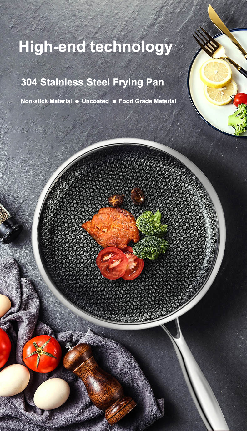 Wholesale Frying Pan Cookware Set Hot Sale Honeycomb Non-stick Stainless Steel Frying Pans & Skillets