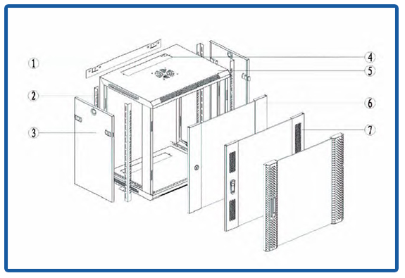 Enclosed Server Rack Cabinet Wall Mount Cabinet Standard IEC297-2 CE Approved