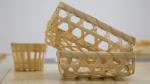 Hand Woven Mini Bamboo Basket Colored Single Ear For Food