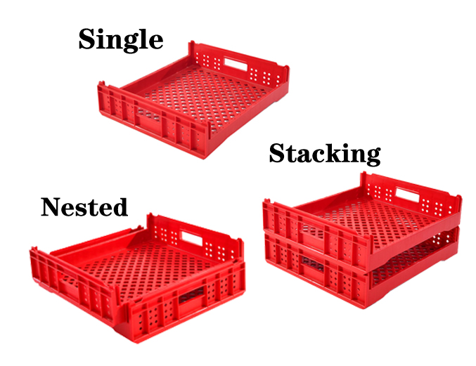 PP Bread Tray Plastic Stackable Turnover Box/Crates with External Size 550*480*130mm