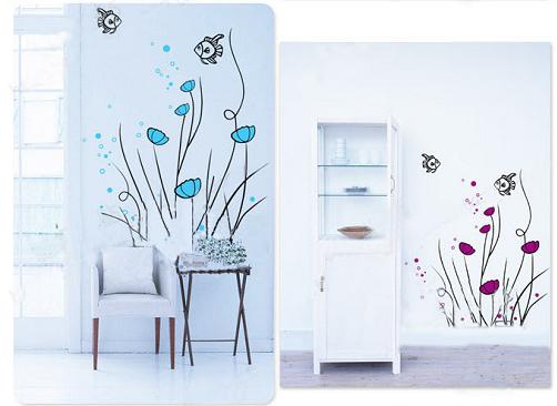 Contemporary Cool Modern Wall Flower Stickers LY-019, /Wall Sticker Art