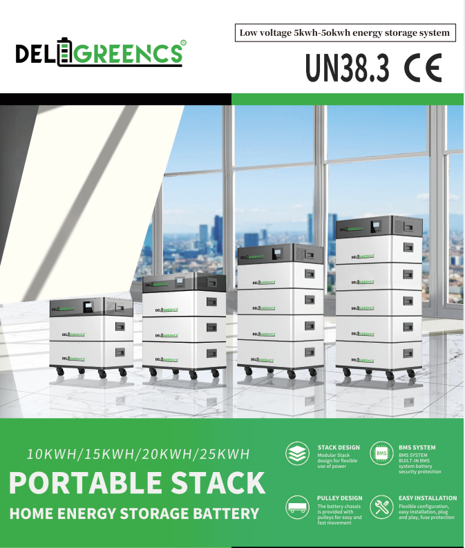 New Deep Cycle 48V 200Ah 10kwh Lithium Ion Battery Stacked Pack For ESS