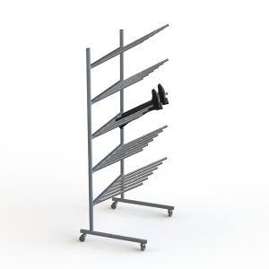 China 30 Pair Steel Mobile Chrome Hotel Display Stand KD Knockdown wholesale