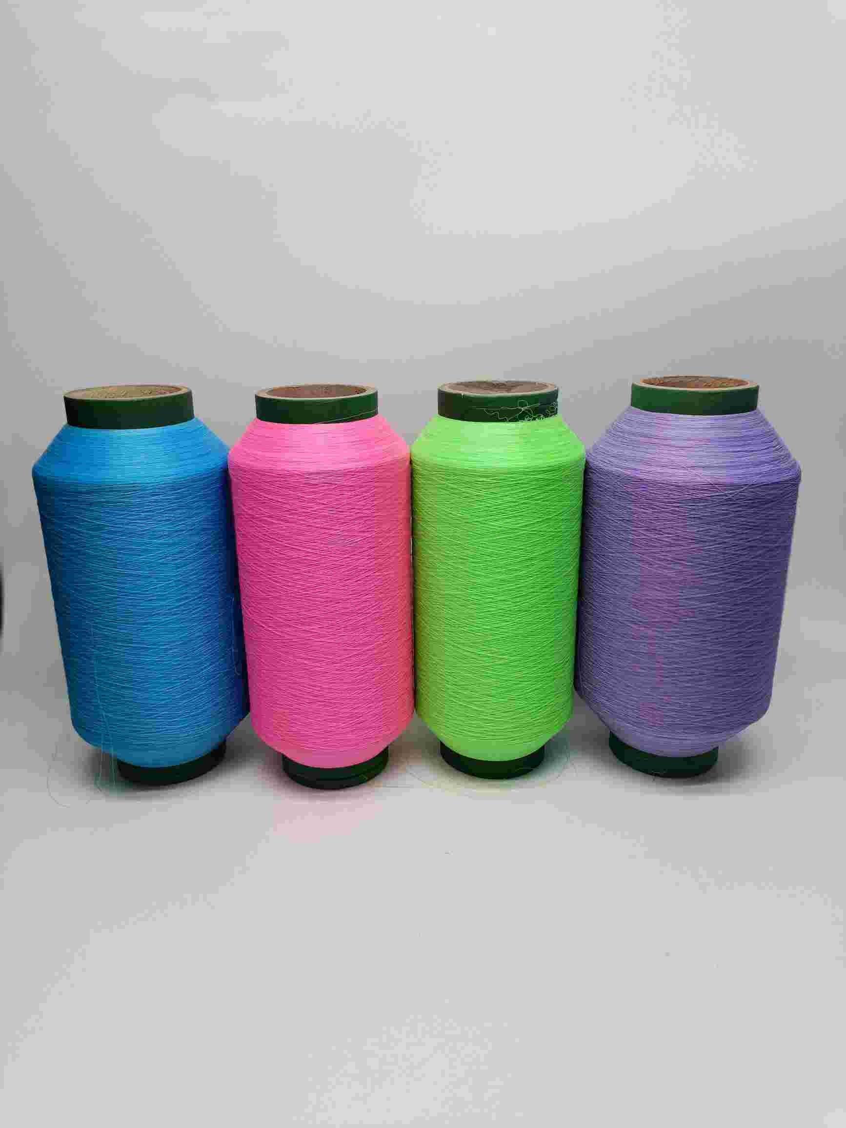 Custom Embroidery Light Reflective Thread Knitting Yarn For T-Shirt Logo Clothing Purple