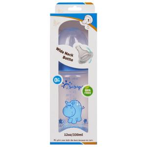 China Wide Neck 12oz 330ml Silicone PP Arc Baby Feeding Bottle wholesale