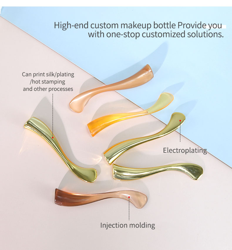 Plastic Custom Cosmetic Packaging Luxury Face Cream Spoon 71.7mm * 13.7mm