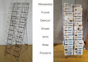 China 20 Pockets Folded Wire Magazines Display Floor Stand wholesale