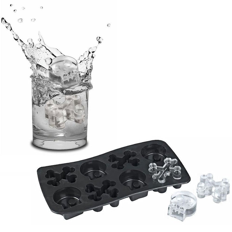 Crossbone easy release shaped ice cream wholesale non plastic make your own custom personalized silicone ice cube tray mold