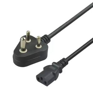 China Good Quality Pvc Jacket Power Supply Electrical Power Cable Laptop India Plug Power Cord Black wholesale