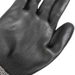 Black 18 Knitted Safety Work Glove Level 3 Cut Resistant Rubber Palm Coated