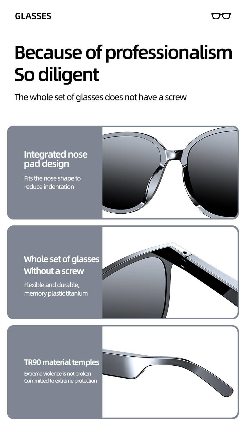 New smart audio glasses IPX5 waterproof Bluetooth music sunglasses