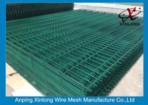 China Green Pvc Coated Double Wire Fence For High Security Area 50*200mm Aperture wholesale