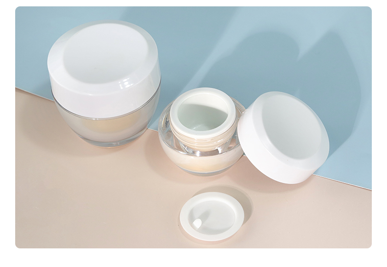 Customized Cosmetic Packaging Set 40ml 100ml 130ml Acrylic Jar With Lid