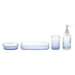 Ombre Blue Glass Bath Accessories Set For Home Hotel Bubble Effect