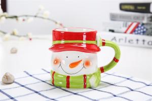 China Hand Painted Three Dimensional 301CC Christmas Ceramic Mugs wholesale