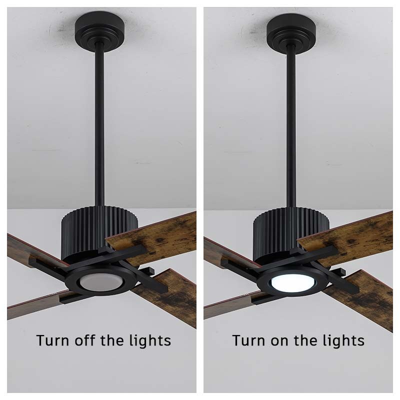 Retro American Ceiling Fans Brown Plywood 52 Ceiling Fan Light