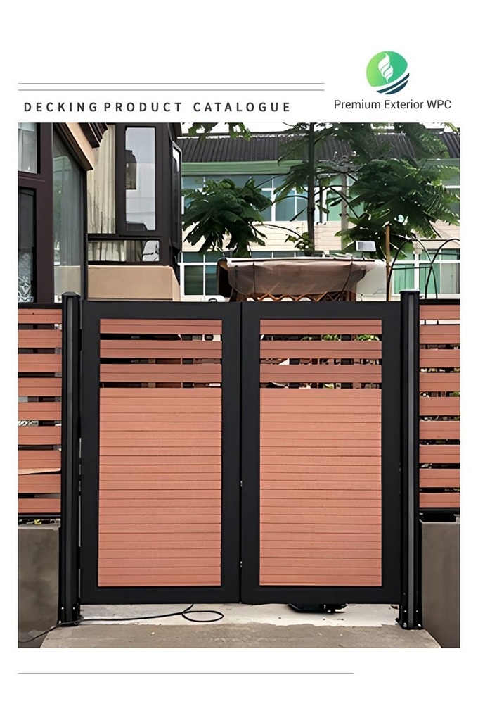 Outdoor WPC Door Board Fireproof Wood Plastic Composite Material